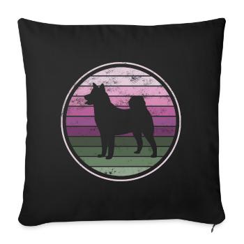 Akita Shiba Inu dog - Sofa pillowcase 17,3'' x 17,3'' (45 x 45 cm) - black - Front