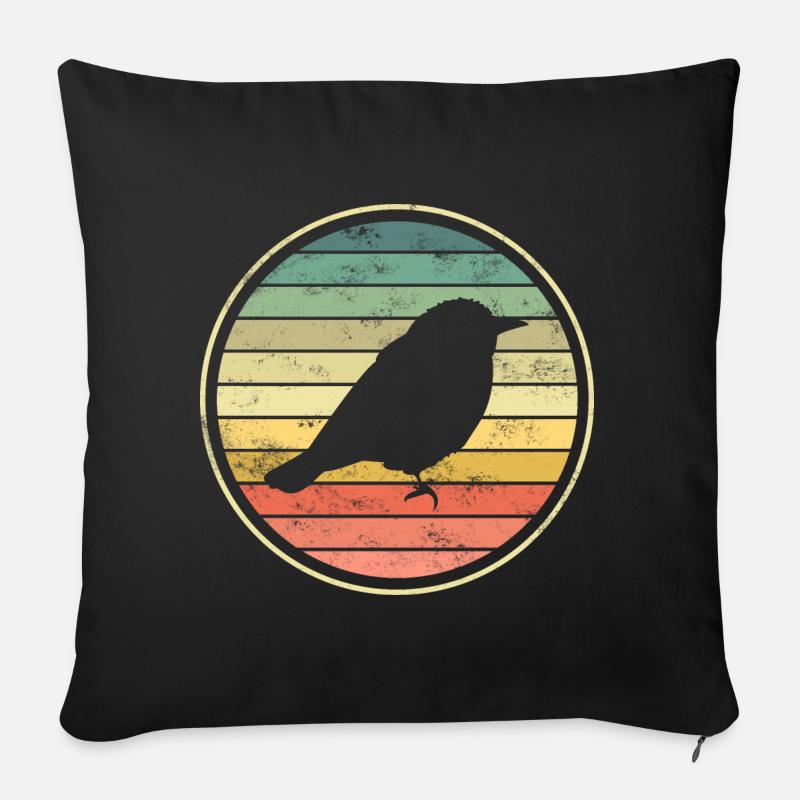 Vogel Vögel - Sofakissenbezug 45 x 45 cm - Schwarz