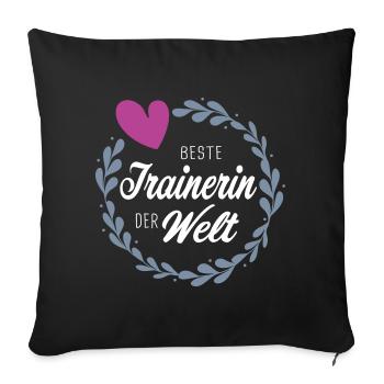 Beste Trainerin Abschied Danke Schön Team Geschenk - Sofakissenbezug 45 x 45 cm - Schwarz - Vorne