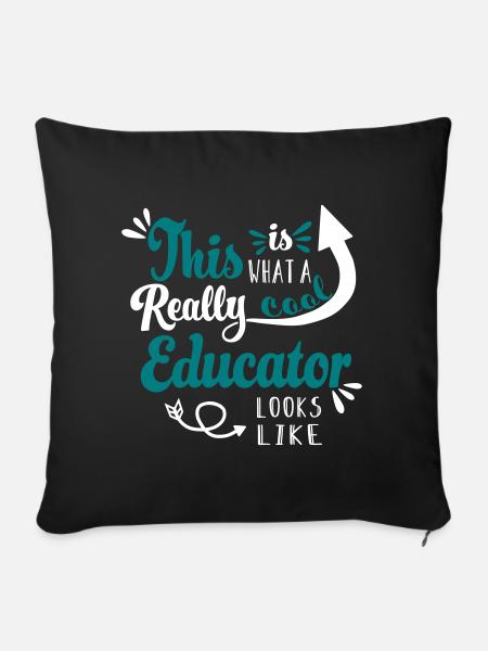 Lehrer Lehrerin Lehrkraft Teacher Educator Spruch - Sofakissenbezug 45 x 45 cm - Schwarz