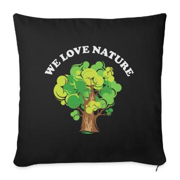 Forest Tree Illustration Nature Love Symbol Logo - Sofa pillowcase 17,3'' x 17,3'' (45 x 45 cm) - black - Front