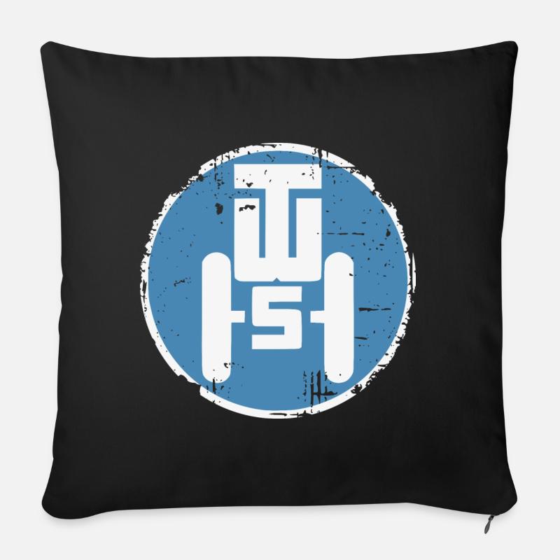 Traktorenwerk Schönebeck Retro - Progress GDR - Sofa pillowcase 17,3'' x 17,3'' (45 x 45 cm) - black