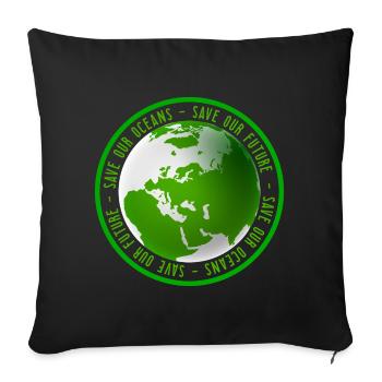 Journée de l’environnement Protection de l’environnement Protection de la nature - Housse de coussin décorative 45 x 45 cm - noir - Devant