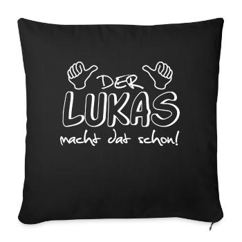 lukas - Sofakissenbezug 45 x 45 cm - Schwarz - Vorne