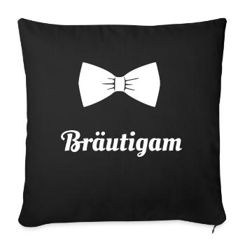 Bräutigam bachelor Hochzeit polterabend - Sofakissenbezug 45 x 45 cm - Schwarz - Vorne