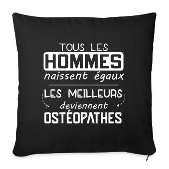 Ostéopathe - Meilleur - Cadeau - Ostéo - Humour - Housse de coussin décorative 45 x 45 cm - noir - Devant