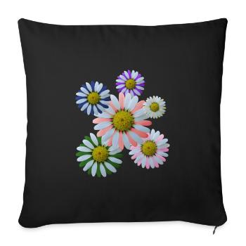 Fleur, Fleur, Fleurs, Fleur, Floral - Housse de coussin décorative 45 x 45 cm - noir - Devant