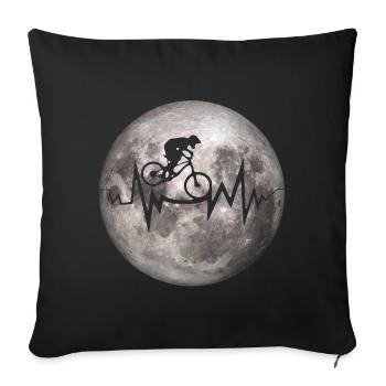 Crazy MTB Mond Heartbeat - Sofakissenbezug 45 x 45 cm - Schwarz - Vorne
