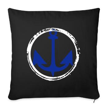 Anker Nautik Seefahrer Pier Meer Maritim - Sofakissenbezug 45 x 45 cm - Schwarz - Vorne