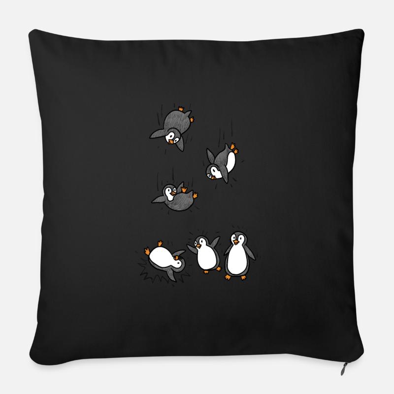 Pinguin - Sofakissenbezug 45 x 45 cm - Schwarz