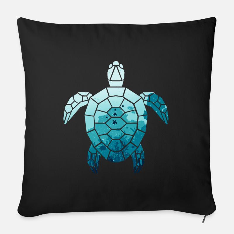 Schildkröte - Sofakissenbezug 45 x 45 cm - Schwarz