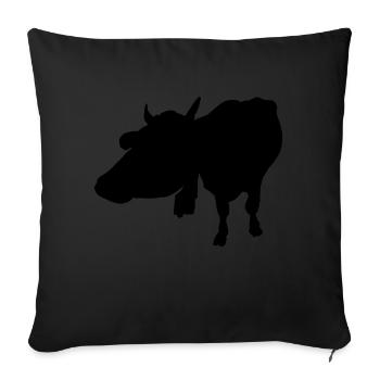 Brown cattle (1c, dairy cow, silhouette) - Sofa pillowcase 17,3'' x 17,3'' (45 x 45 cm) - black - Front
