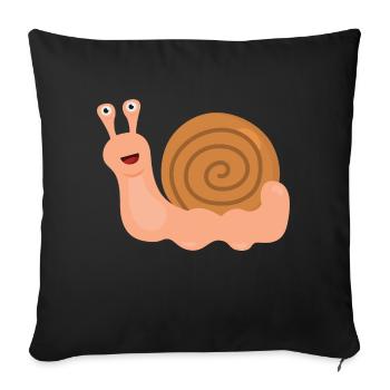 Snail - Sofa pillowcase 17,3'' x 17,3'' (45 x 45 cm) - black - Front