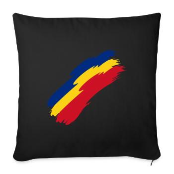 Romania Flag Colors - Sofa pillowcase 17,3'' x 17,3'' (45 x 45 cm) - black - Front