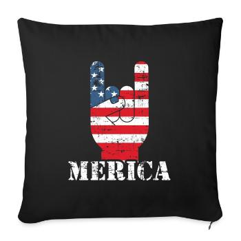 Merica Rock N 'Roll Liberté Diversité Droits - Housse de coussin décorative 45 x 45 cm - noir - Devant
