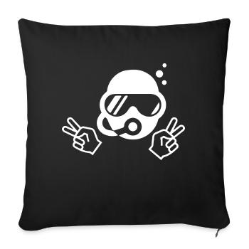 Diving Dive tauchen - Sofakissenbezug 45 x 45 cm - Schwarz - Vorne