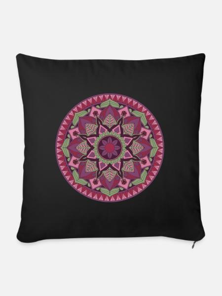 Mandala - Sofakissenbezug 45 x 45 cm - Schwarz