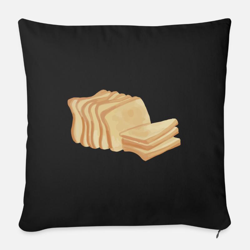 Toast Leib Brot - Sofakissenbezug 45 x 45 cm - Schwarz