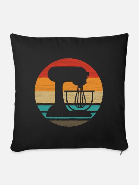 Backen Retro Style Vintage - Sofakissenbezug 45 x 45 cm - Schwarz