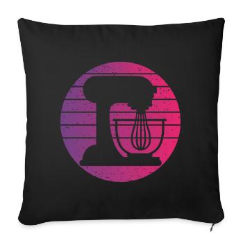 Cuire au four rétro style vintage - Housse de coussin décorative 45 x 45 cm - noir - Devant