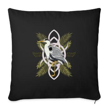 Héron - Housse de coussin décorative 45 x 45 cm - noir - Devant