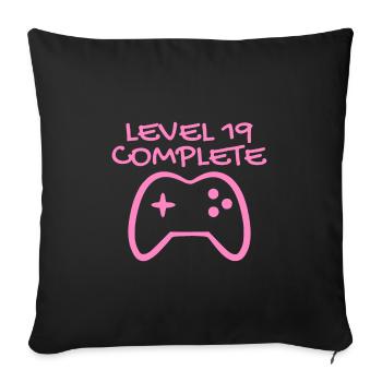 19th Birthday - Gamer 19 - 19 Years Gift - Sofa pillowcase 17,3'' x 17,3'' (45 x 45 cm) - black - Front