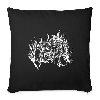 Herens cow eringer queen fight - Sofa pillowcase 17,3'' x 17,3'' (45 x 45 cm) - black - Front