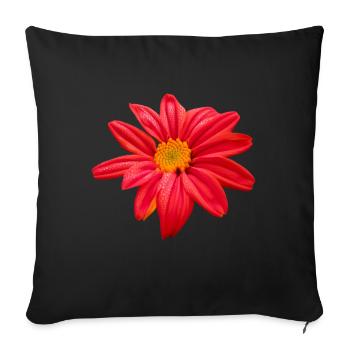 Flower flower red flowering floral floral floral pattern - Sofa pillowcase 17,3'' x 17,3'' (45 x 45 cm) - black - Front