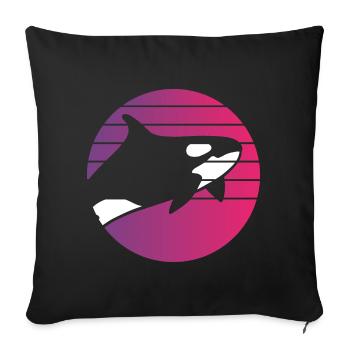 Orca Retro Style Vintage - Sofa pillowcase 17,3'' x 17,3'' (45 x 45 cm) - black - Front