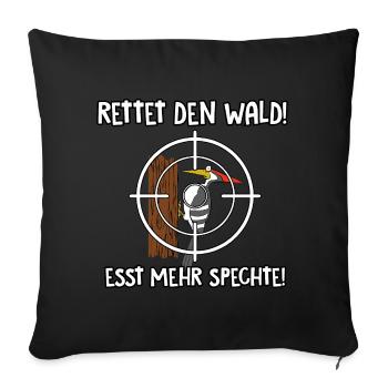 Rettet den Wald - Sofakissenbezug 45 x 45 cm - Schwarz - Vorne