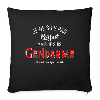 pas parfait mais gendarme - Housse de coussin décorative 45 x 45 cm - noir - Devant