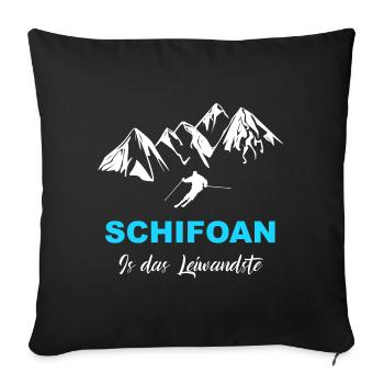 Skifahren Schifoan is das Leiwandste - Sofakissenbezug 45 x 45 cm - Schwarz - Vorne