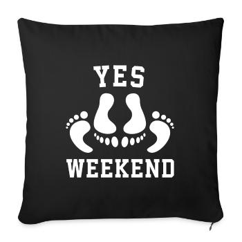 Feet Erotic cheeky saying Gift idea - Sofa pillowcase 17,3'' x 17,3'' (45 x 45 cm) - black - Front