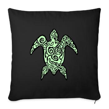 turtle tattoo, sea turtle drawing - Sofa pillowcase 17,3'' x 17,3'' (45 x 45 cm) - black - Front