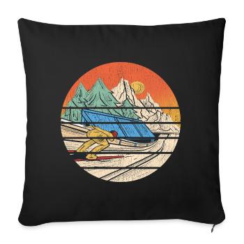 Ski Jumper Figure Ski Jumping Gift Ski Flying - Sofa pillowcase 17,3'' x 17,3'' (45 x 45 cm) - black - Front