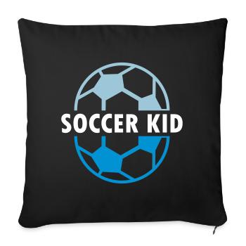 Soccer kid (two halves of football) - Sofa pillowcase 17,3'' x 17,3'' (45 x 45 cm) - black - Front