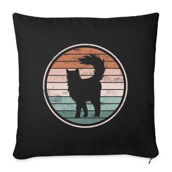 Chats Chats - Housse de coussin décorative 45 x 45 cm - noir - Devant