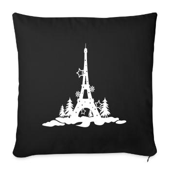 WEIHNACHTEN EIFFEL TOUR 2,Eiffelturm paris - Sofakissenbezug 45 x 45 cm - Schwarz - Vorne