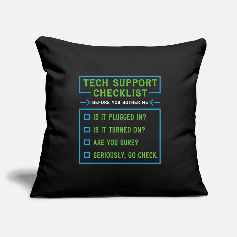 Liste de contrôle du support technique Coding Housse de coussin décorative 45 x 45 cm