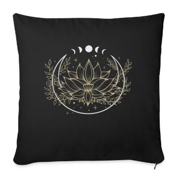 Mond Blume Lotus - Sofakissenbezug 45 x 45 cm - Schwarz - Vorne