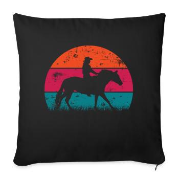 Life Is Better With Horses Design Horsing Shirt - Sofa pillowcase 17,3'' x 17,3'' (45 x 45 cm) - black - Front