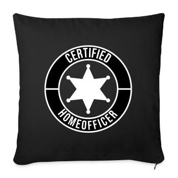 Certified Homeofficer Homeoffice Büro Job Arbeit - Sofakissenbezug 45 x 45 cm - Schwarz - Vorne