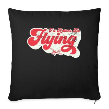 Je préférerais en pilotant l’aviation - Housse de coussin décorative 45 x 45 cm - noir - Devant