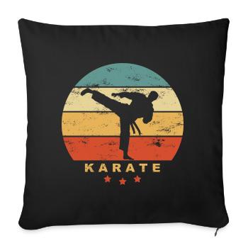 KARATE - Man makes Karatekick - Retro Martial Arts - Sofa pillowcase 17,3'' x 17,3'' (45 x 45 cm) - black - Front