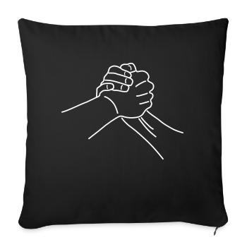 Poignée de main - Housse de coussin décorative 45 x 45 cm - noir - Devant