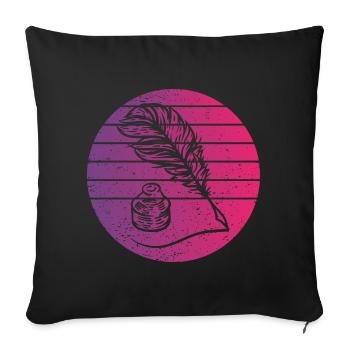 Writing retro style vintage - Sofa pillowcase 17,3'' x 17,3'' (45 x 45 cm) - black - Front