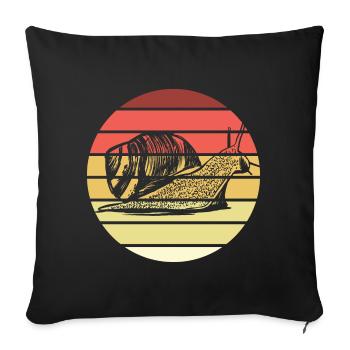 Snail retro style vintage - Sofa pillowcase 17,3'' x 17,3'' (45 x 45 cm) - black - Front