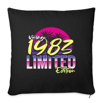 Birthday 1983 Vintage Retro 80s Design - Sofa pillowcase 17,3'' x 17,3'' (45 x 45 cm) - black - Front
