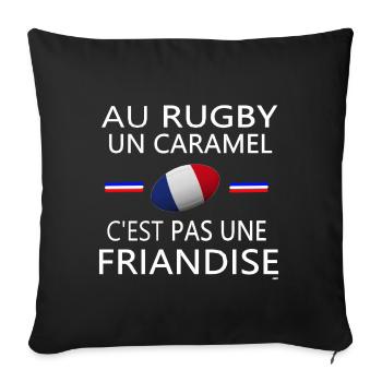 rugby, rugby sport, rugby humour, rugbyman - Housse de coussin décorative 45 x 45 cm - noir - Devant