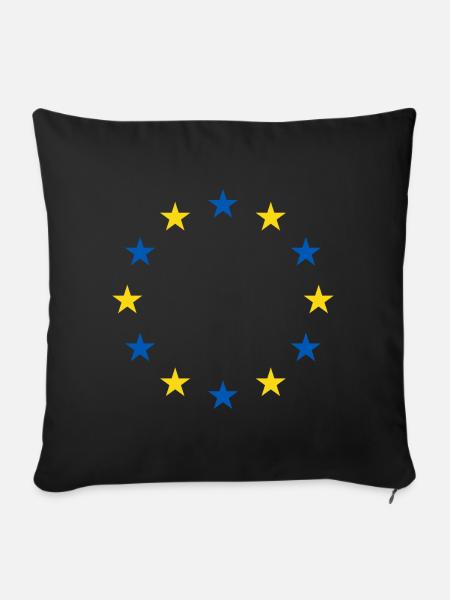 Ukraine EU Flagge Freiheit Frieden - Sofakissenbezug 45 x 45 cm - Schwarz